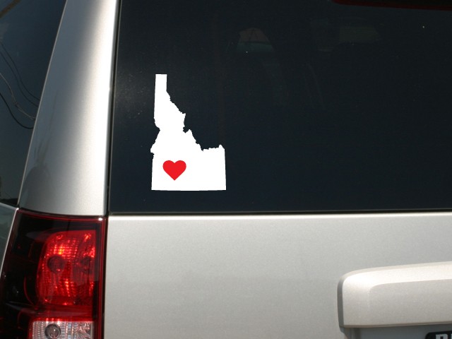 State with Heart Sticker