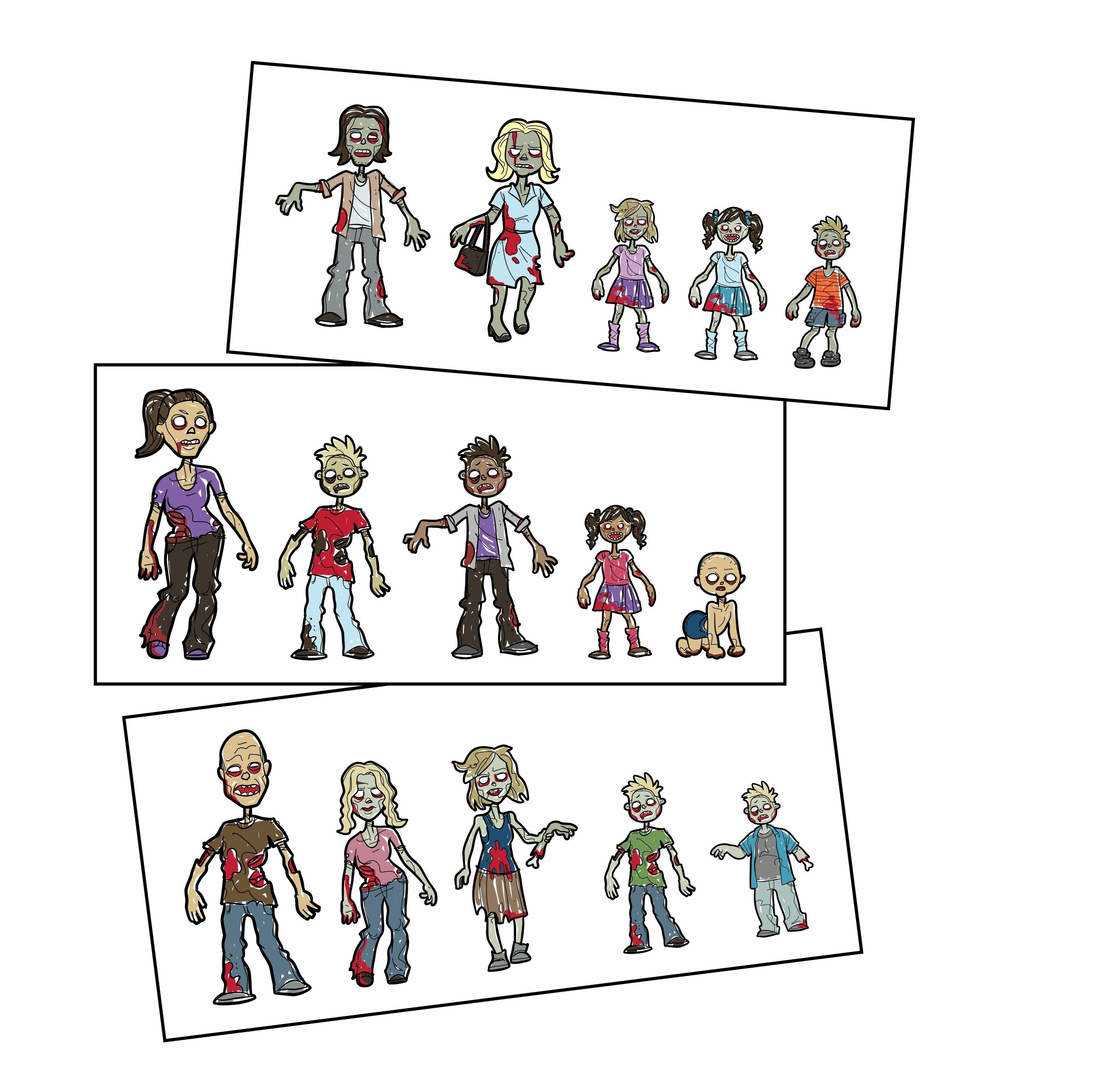 Zombie Family Stickers JPEG
