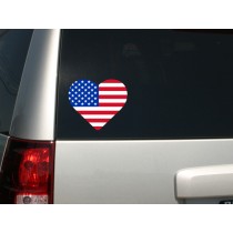 American Flag Heart Sticker